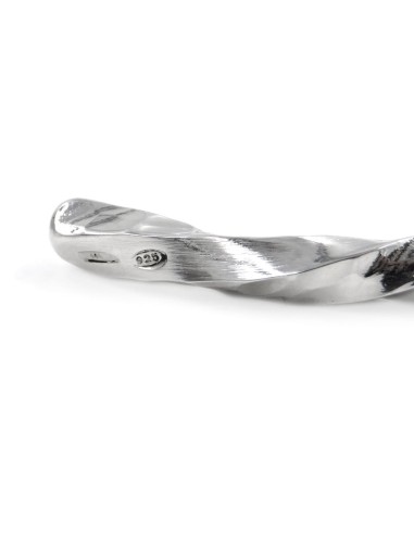 Bracciale Ovale Torchon in Argento 925 Martellato
