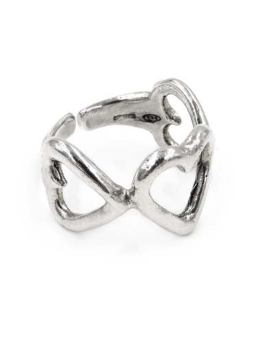 Anello 3 Cuori in Argento 925 