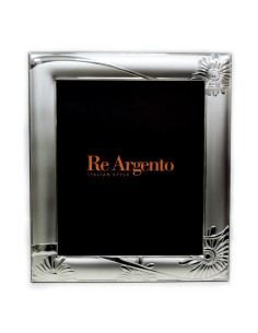 Cornice Portafoto in Argento Satinata Floreale cm 20x25 