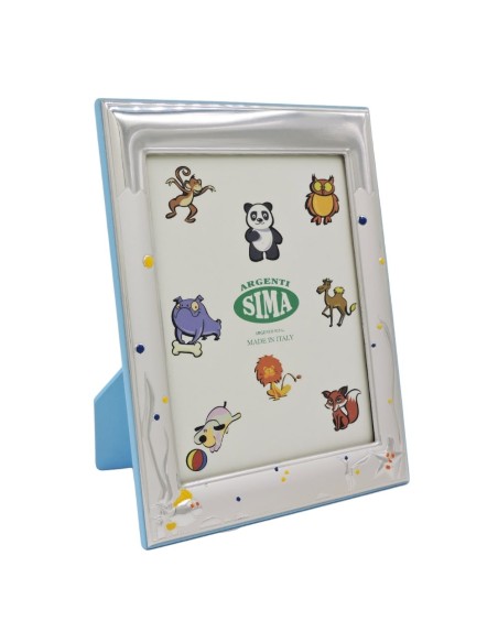 Cornice Portafoto Bimbi Azzurra Fondale Marino cm 13x18 in Argento 