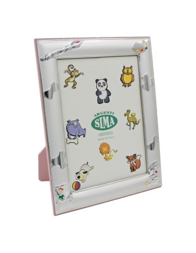 Pink Baby Photo Frame 5 x 7 Painter Bear