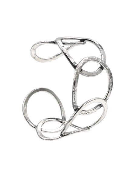 Gehämmerter Armreif aus 925er Sterlingsilber mit Kreisen