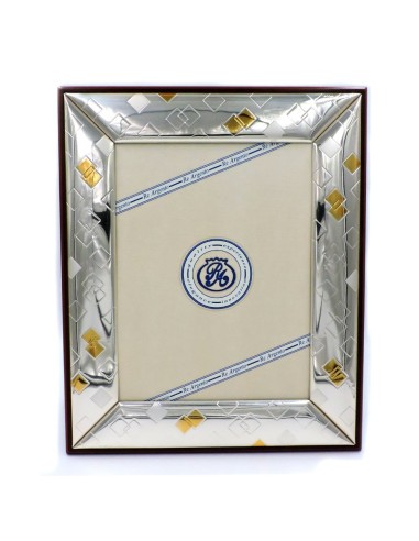 Silver Picture Frame Glossy Gold Rhombus cm 18 x 24