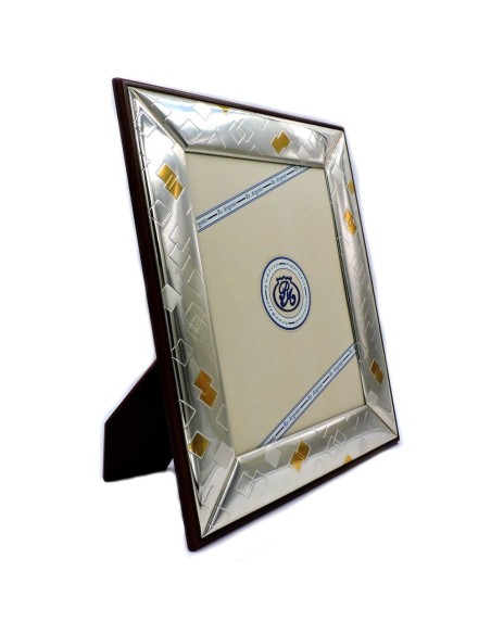 Silver Picture Frame Glossy Gold Rhombus cm 18 x 24