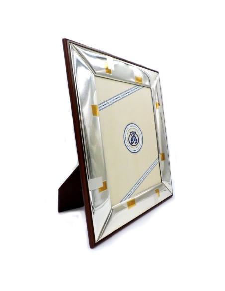 Silver Picture Frame Glossy Gold Squares cm 18 x 24