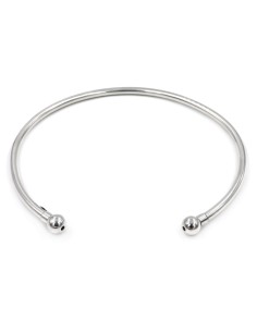 925 Sterling Silver Round Rigid Necklace with Spheres