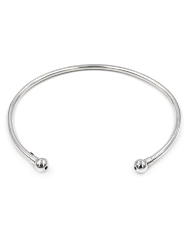 Collana Rigida Tonda con Sfere in Argento 925 