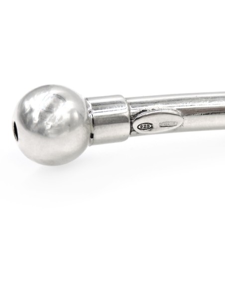 925 Sterling Silver Round Rigid Necklace with Spheres