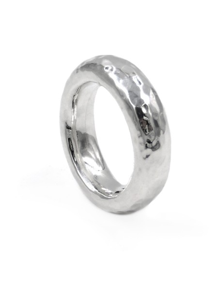 Anello Fedone in Argento 925 Martellato
