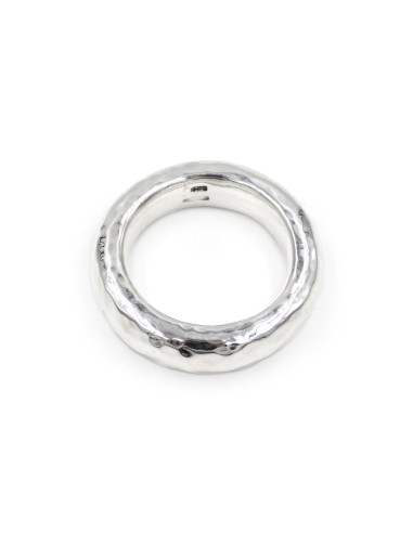 Hammered 925 Sterling Silver Ring 