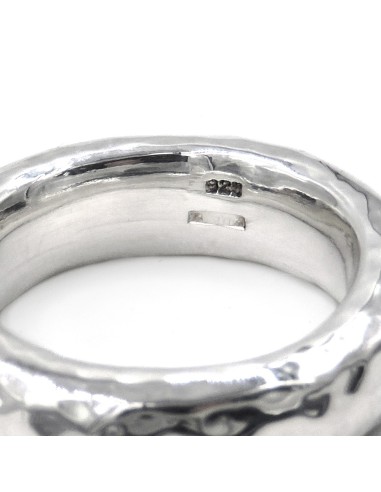 Hammered 925 Sterling Silver Ring 