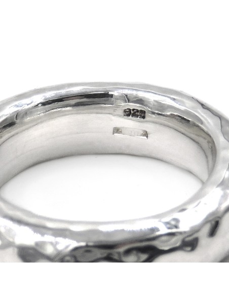 Anello Fedone in Argento 925 Martellato