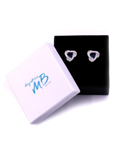 Orecchini Intreccio in Argento 925 con Pietra Blu