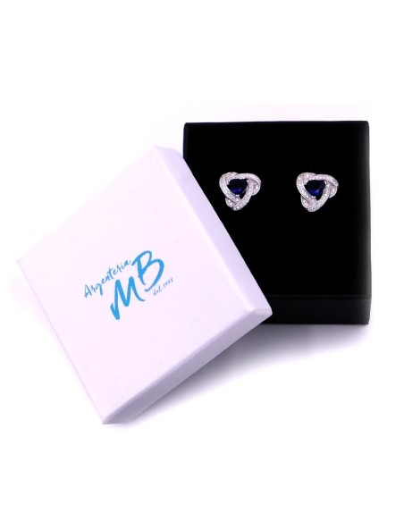 Orecchini Intreccio in Argento 925 con Pietra Blu