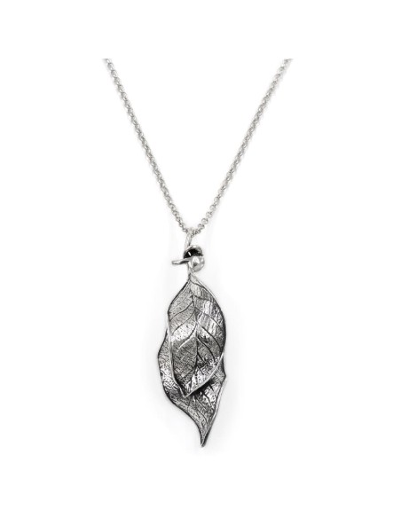 Collana con Foglie Pendenti in Argento 925 