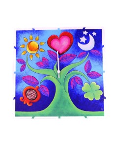 Tree of Life  Hand Painted Wooden Wall Clock