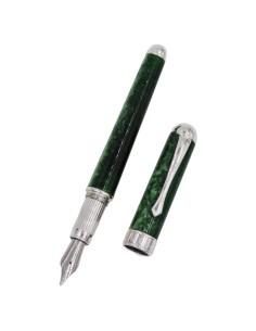 Penna Stilografica in Resina Verde e Argento 925