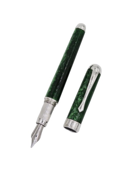 Green Resin and Sterling Silver Fountain Pen 
