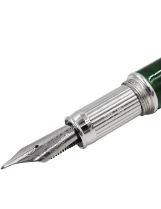 Green Resin and Sterling Silver Fountain Pen  2