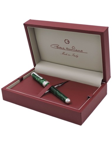 Penna Stilografica in Resina Verde e Argento 925