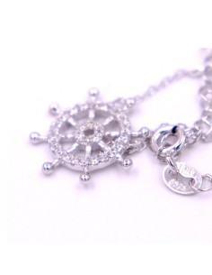 Collana con Ciondolo Timone in Argento 925 e Zirconi Bianchi 2