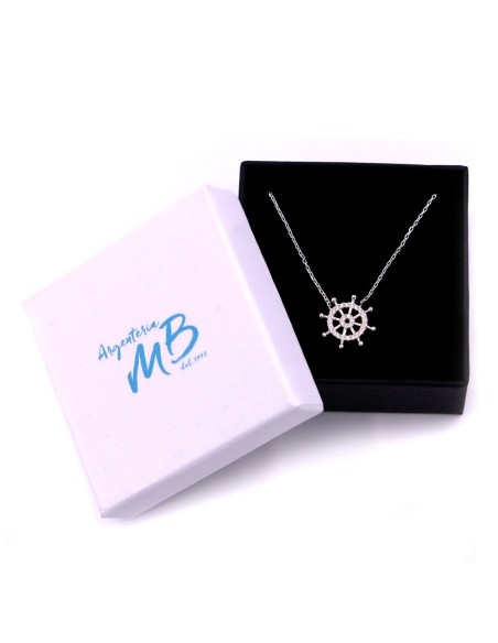 925 Sterling Silver Necklace with Rudder Pendant 
