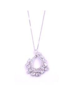 925 Sterling Silver Necklace with Light Drop Pendant 