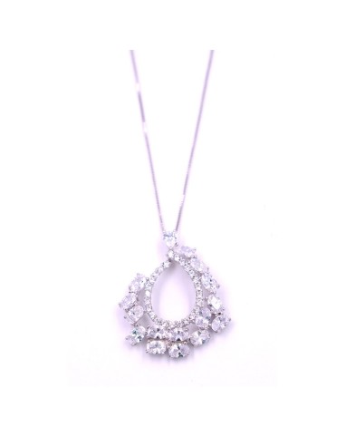 Collana con Ciondolo Light Drop in Argento 925 e Zirconi Bianchi