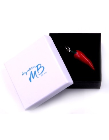 Red Enamelled Solid Silver Chili Pepper Pendant 