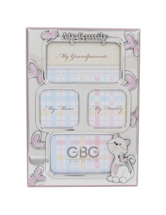 4 Pictures Frame for Baby Girls with Cat and Butterflies 2