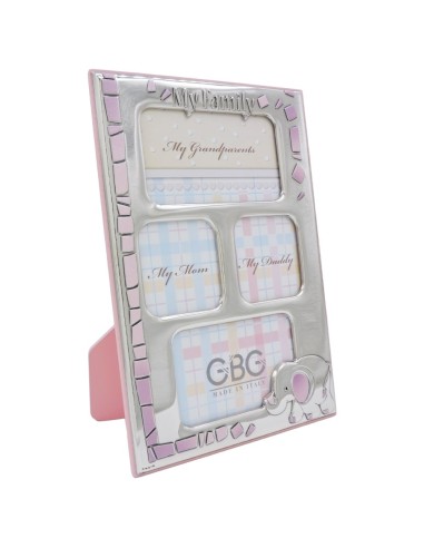 My Family 4 Pictures Frame for Baby Girls with Elephant