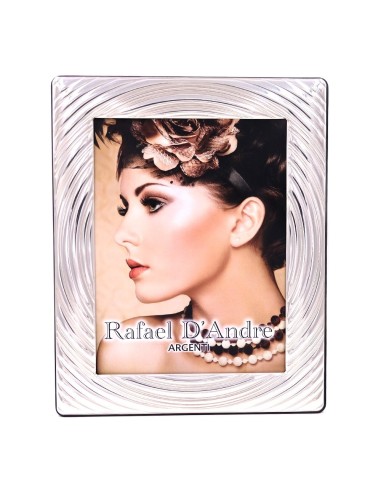 Silver Picture Frame Glossy Concentric Circles...