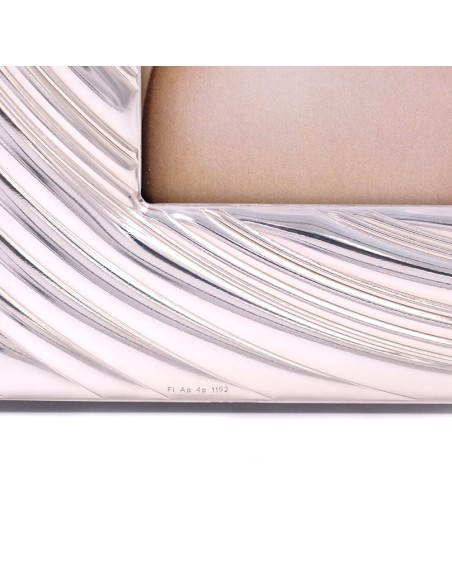 Cornice Portafoto in Argento Lucida Cerchi Concentrici cm 18x24