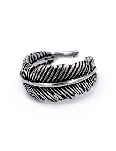 Solid Silver Feather Ring 