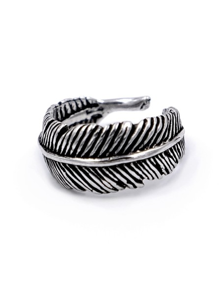 Solid Silver Feather Ring 