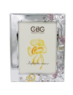 50th Anniversary Enamelled Silver Photo Frame 7x9  2