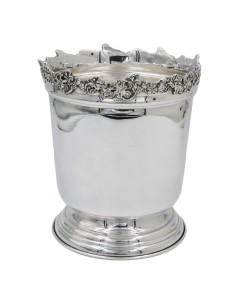 Solid Silver Ice Bucket Grape Edge 2