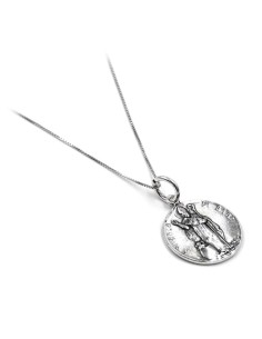 Halskette mit Silbermedaille des Heiligen Nikolaus von Bari