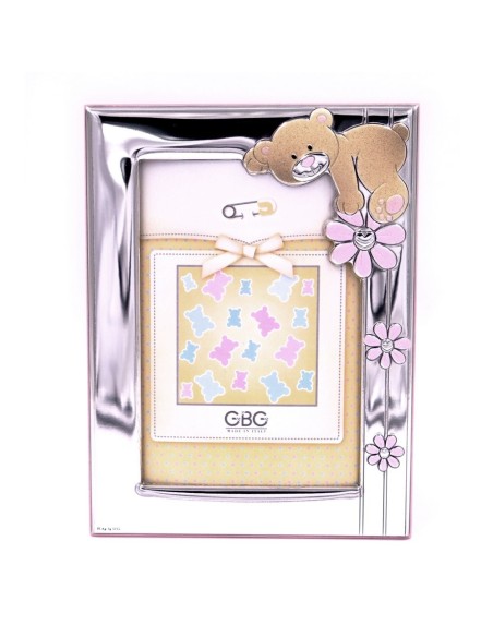 Silver Picture Frame 3,5 x 5 Baby Bear with Flowers