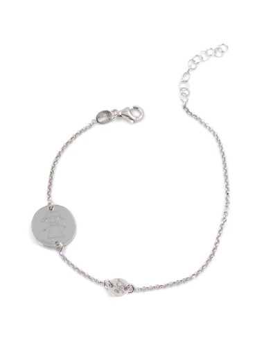 925 Sterling Silver Bracelet with Baby Medal