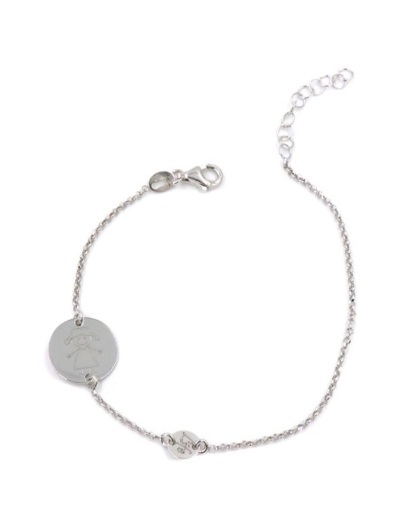 925 Sterling Silver Bracelet with Baby Medal