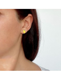 Orecchini Limoni in Argento 925 Placcato Oro Smaltato 2