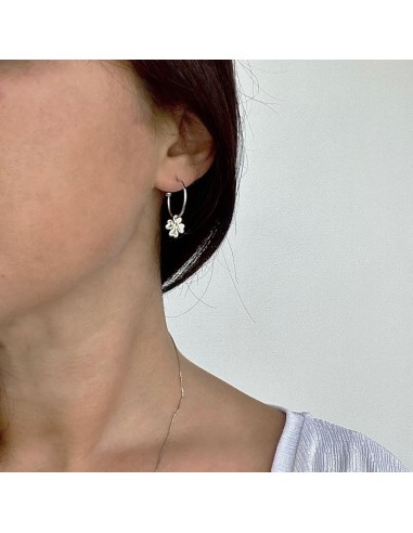 Orecchini Fiore in Argento 925 Con Zirconi...