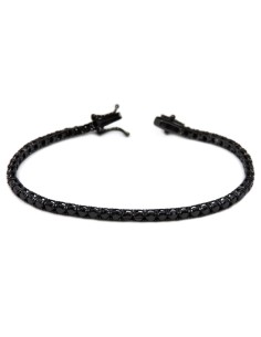 Tennis Bracelet 925 Sterling Silver Ruthenium Finish with...