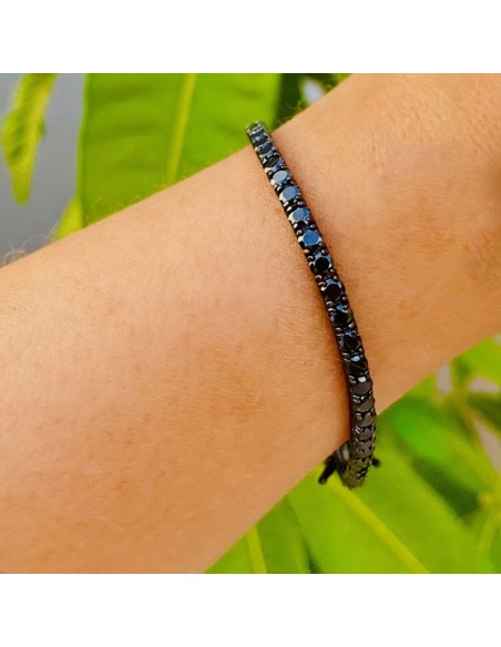 Bracciale Tennis Uomo Donna in Argento 925 Rodiato con Zirconi
