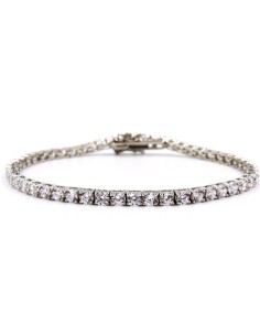 Sterling Silver Tennis Bracelet 6,29'' with White Zircons 