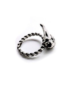 Anello Testa di Corvo in Argento   2
