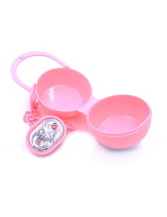 Schnullerhalter mit rosa Box und PVD-silbernen Einsätzen... 2