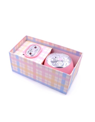 Pink Pacifier Clip with Case Baby Girl Cat Decor 