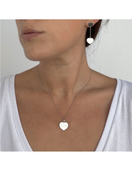 Collana Cuore Personalizzabile in Argento con Diamante